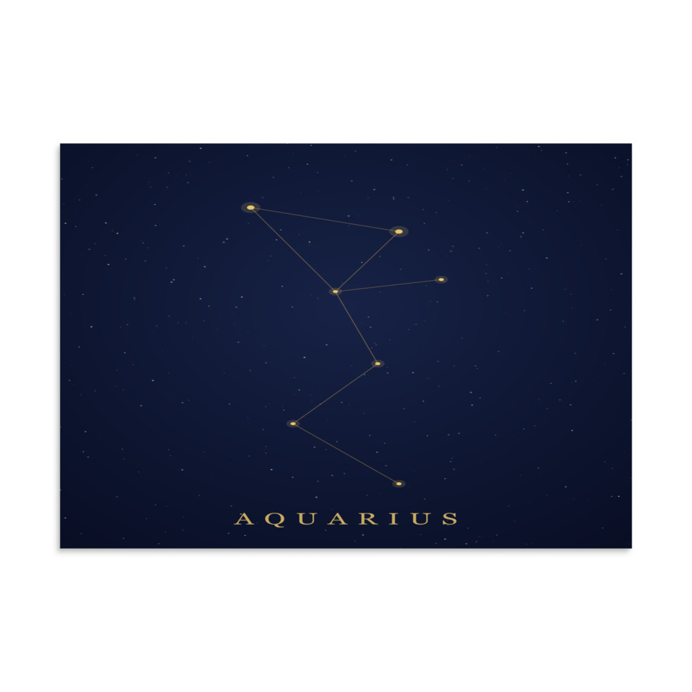 Aquarius Constellation — Star Map Art Print